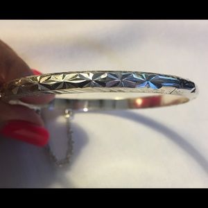 Diamond Cut Sterling Silver Bangle Bracelet